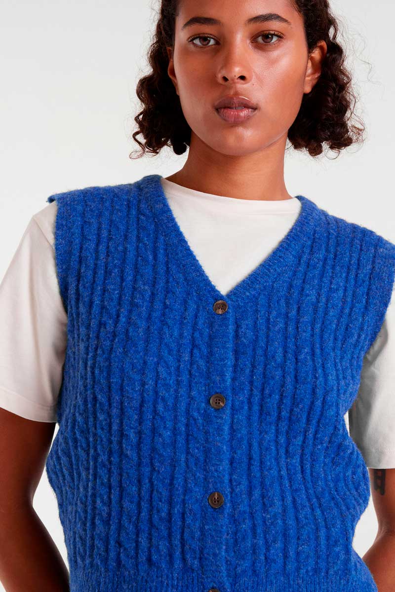 Narcisa Knitted Vest, Blue image 1
