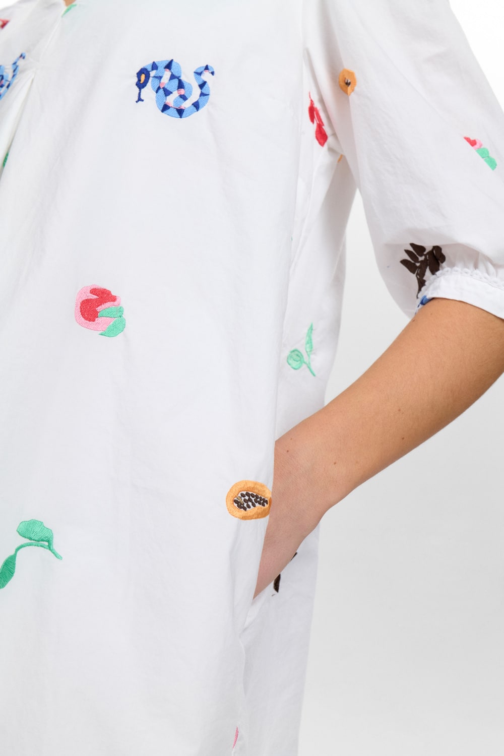 Valentine Embroidered Dress, Bright White image 1
