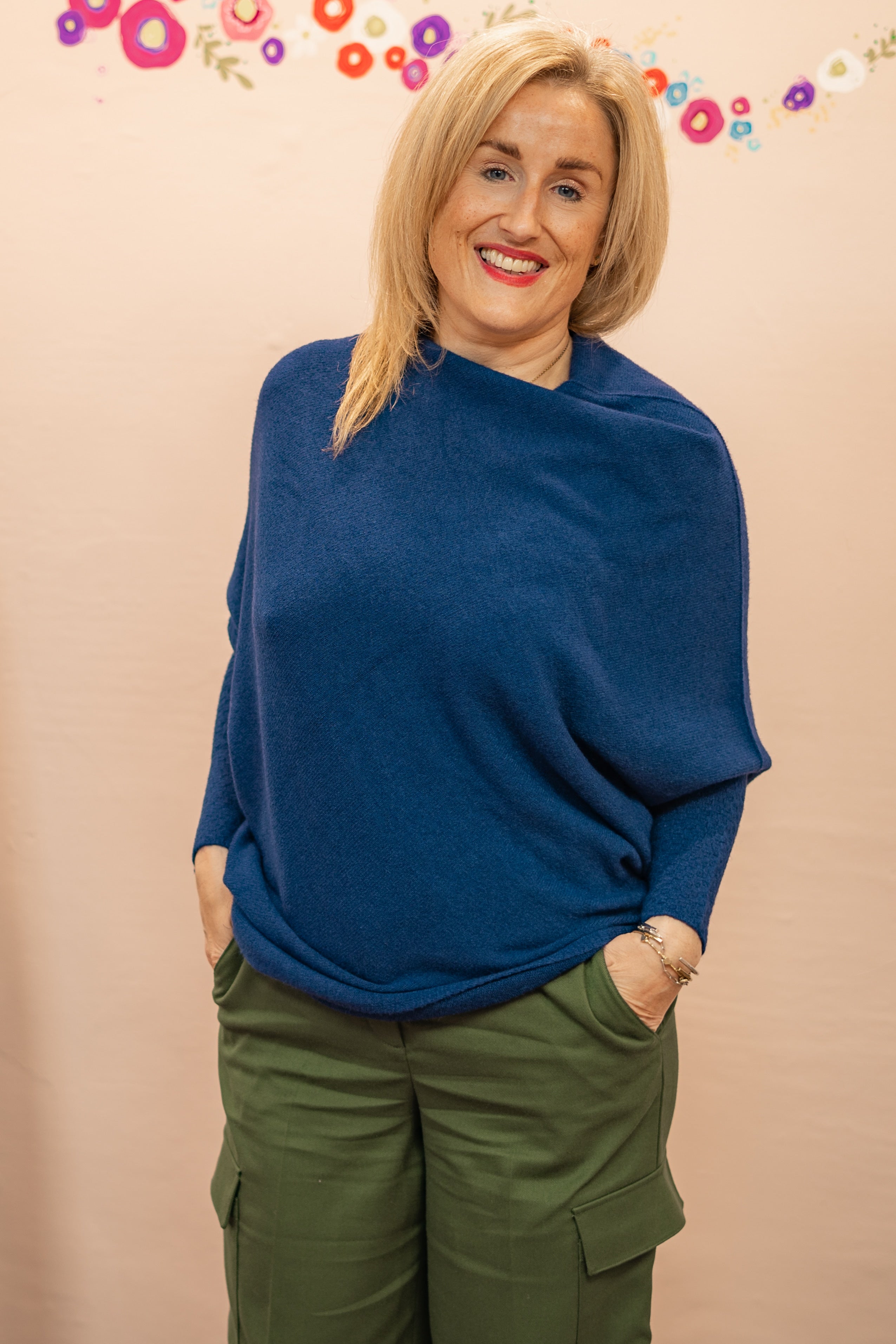 Asymmetric Knit, Sapphire Blue image 1