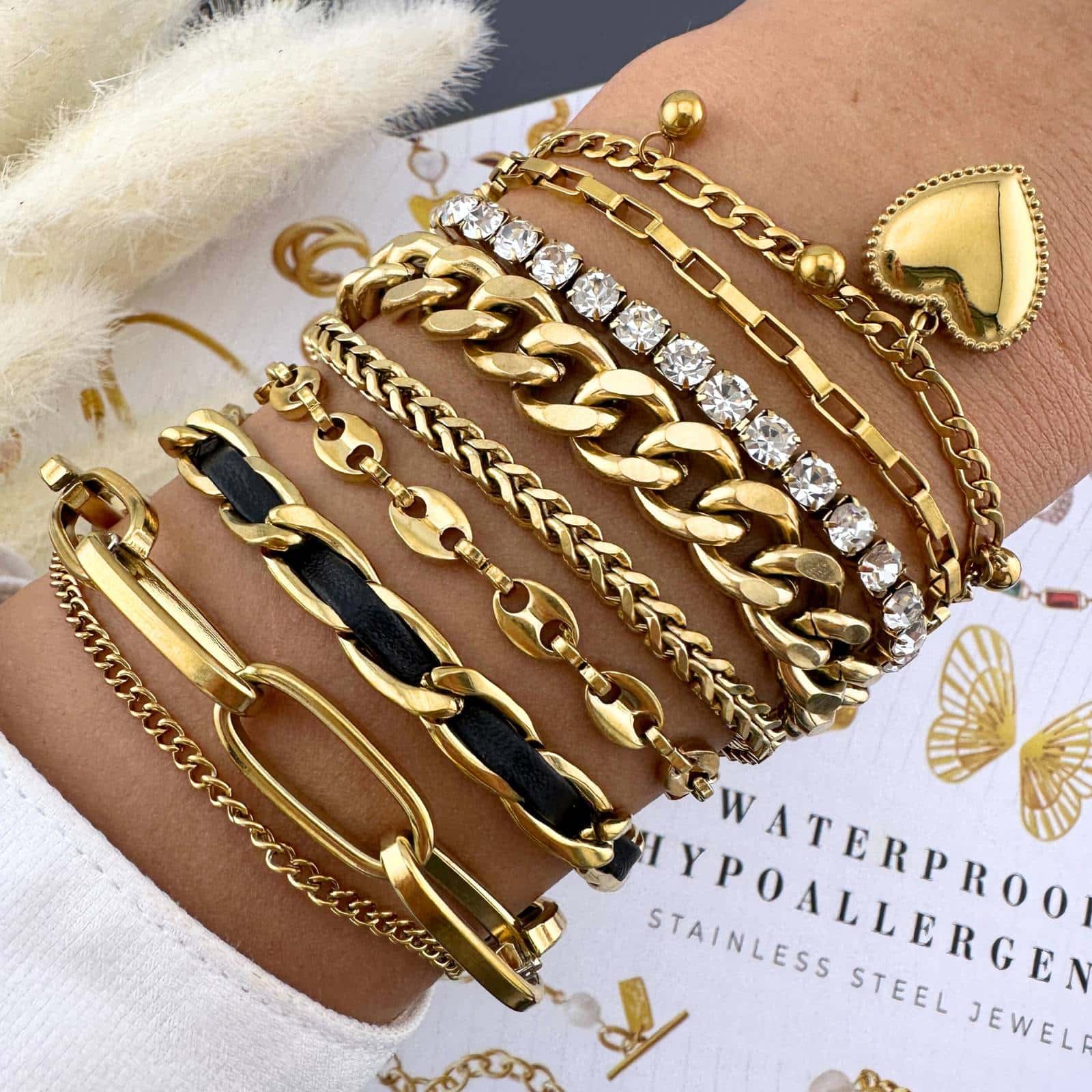 Gold-Plated Double Chain Link Bracelet image 2