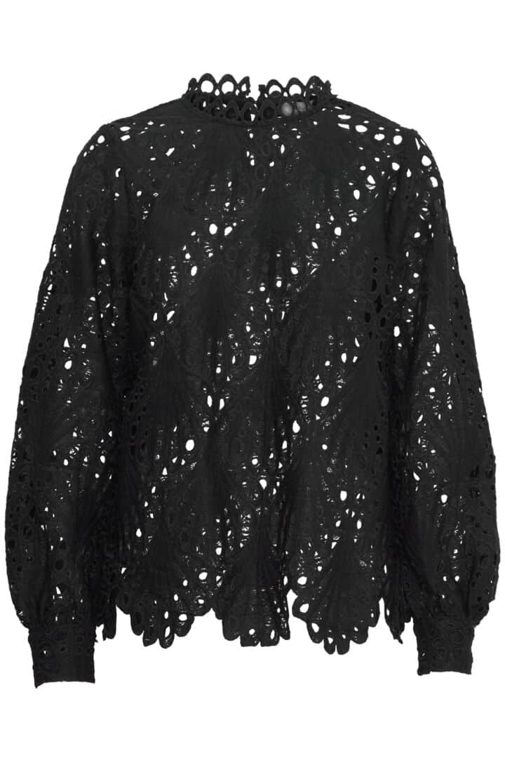 Lacy Greek Blouse, Black image 3
