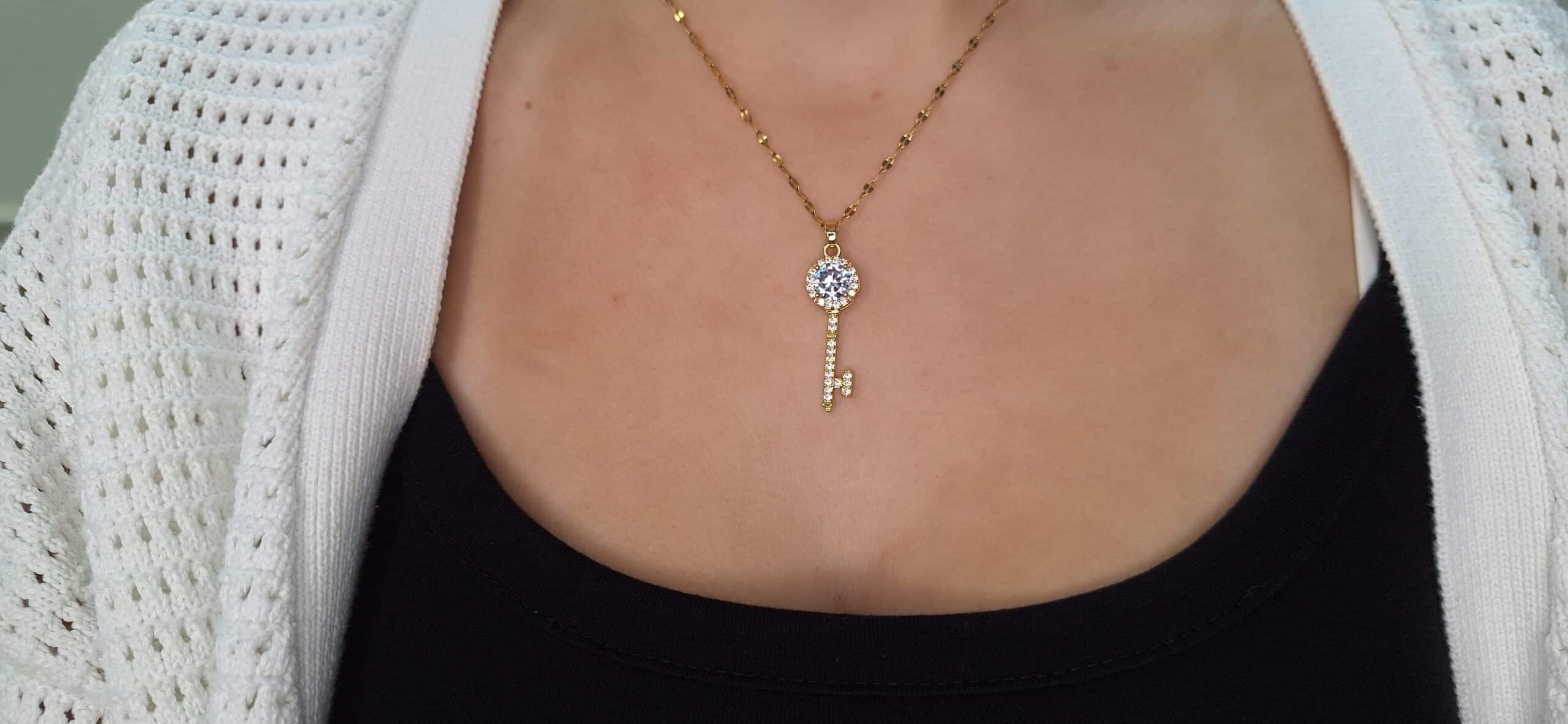 Gold-plated Key Necklace image 1