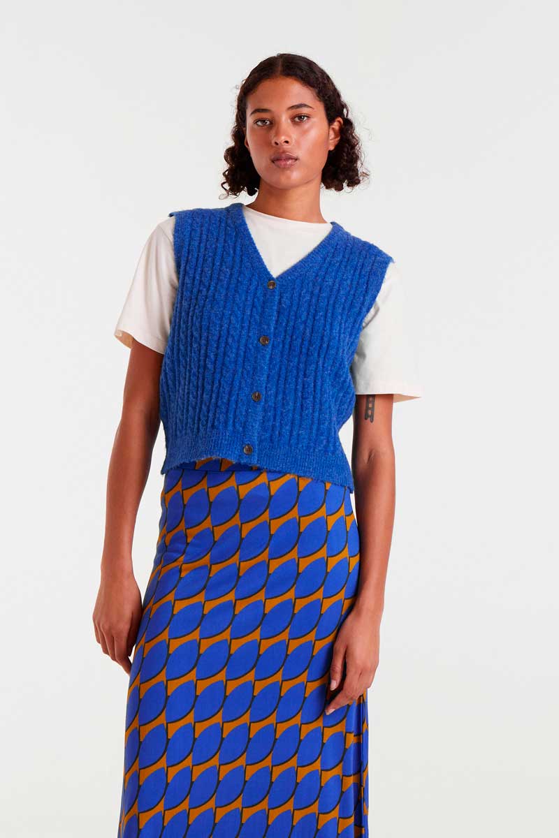 Narcisa Knitted Vest, Blue image 0
