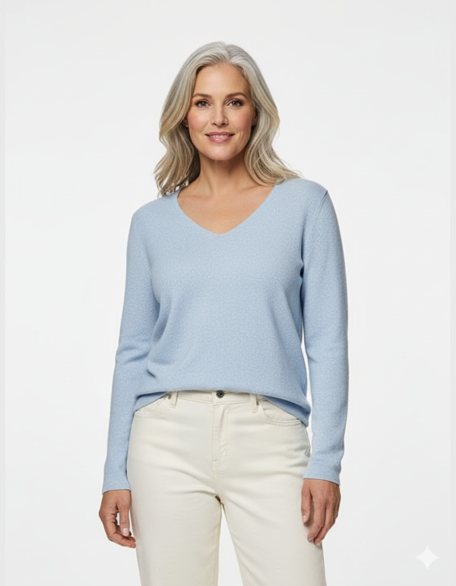 Bree O-Neck Jumper, Cashmere Blue Melange image 0