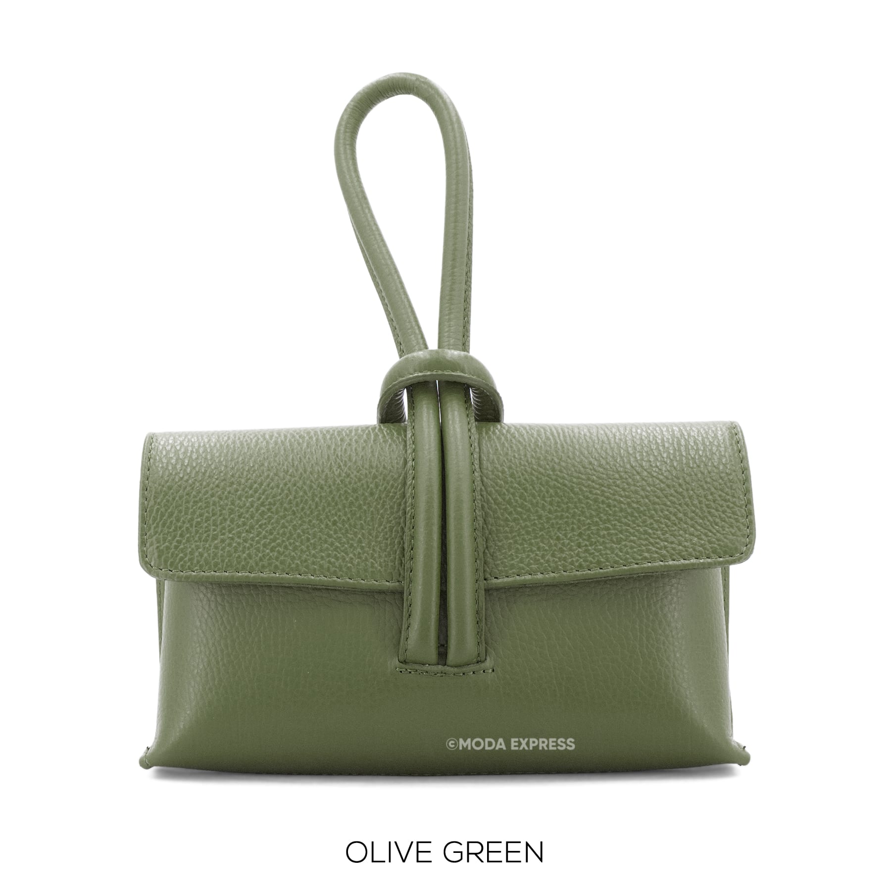 Leather Loop Bag, Olive Green image 0