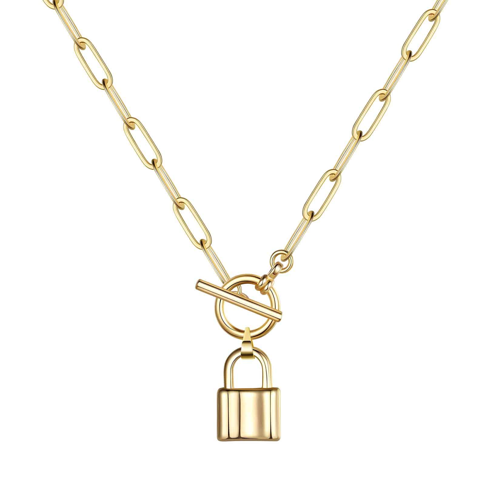 Gold-plated Lock Necklace image 0