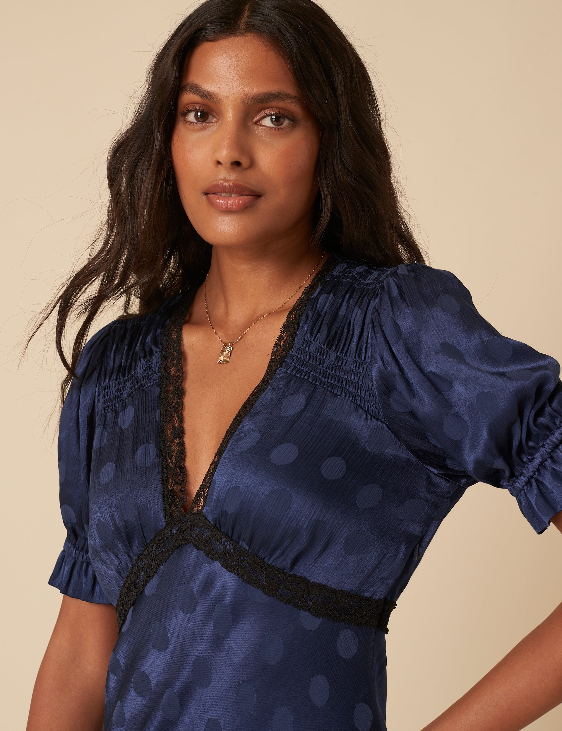 Angela Midi Dress, Midnight Blue image 3