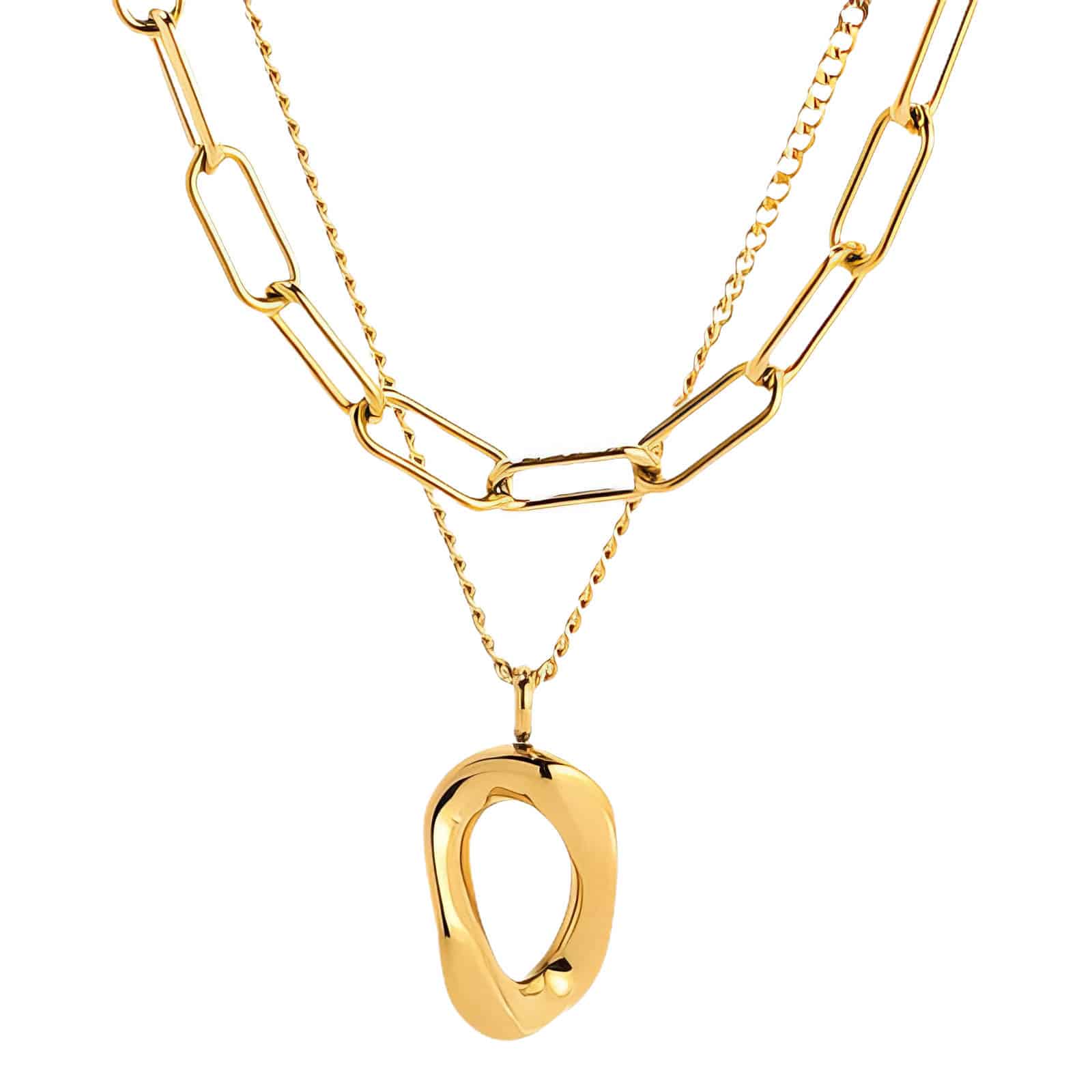 Gold-Plated Twin Chain Necklace image 0