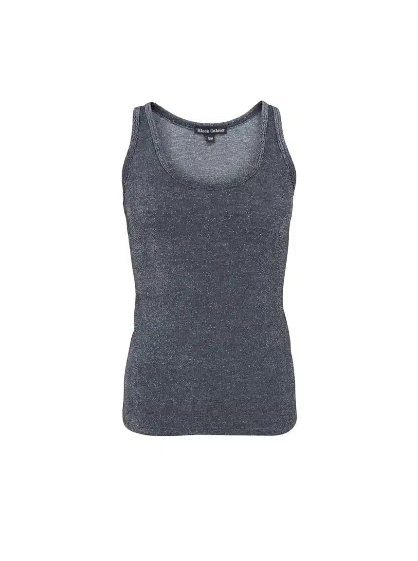Faye Lurex Vest Top, Steel Grey colour image 2