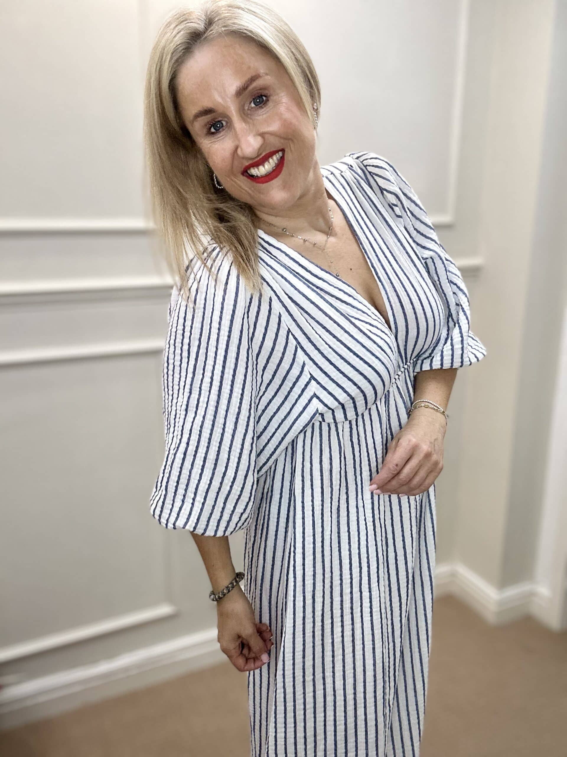 Kitty Dress, Navy Stripe image 0
