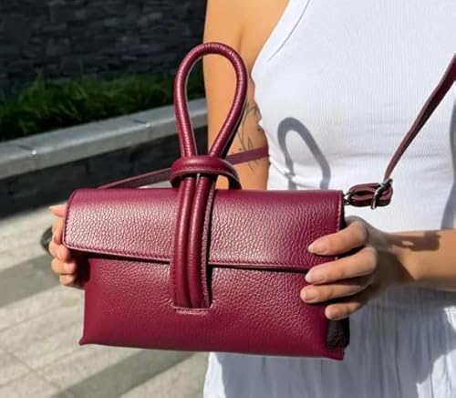 Leather Loop Bag, Burgundy image 1