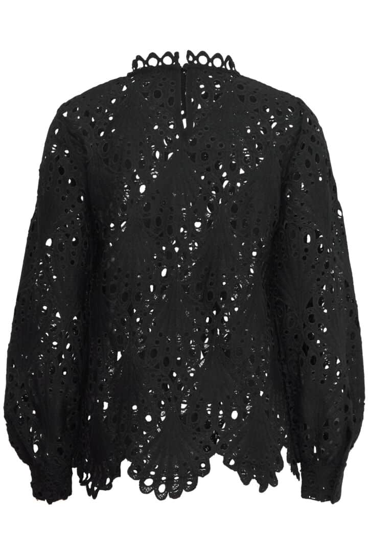 Lacy Greek Blouse, Black image 4