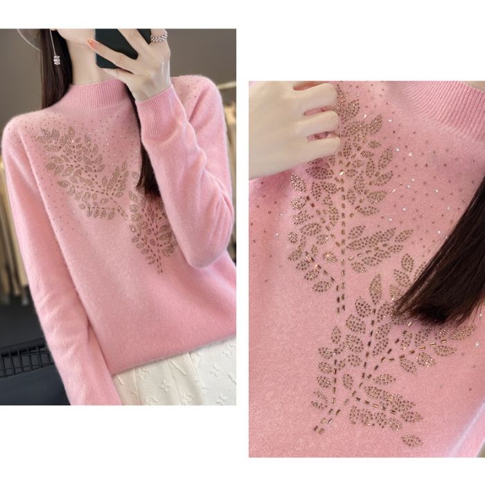 Galia Jumper, Pink with Crystal Embellishment image 1