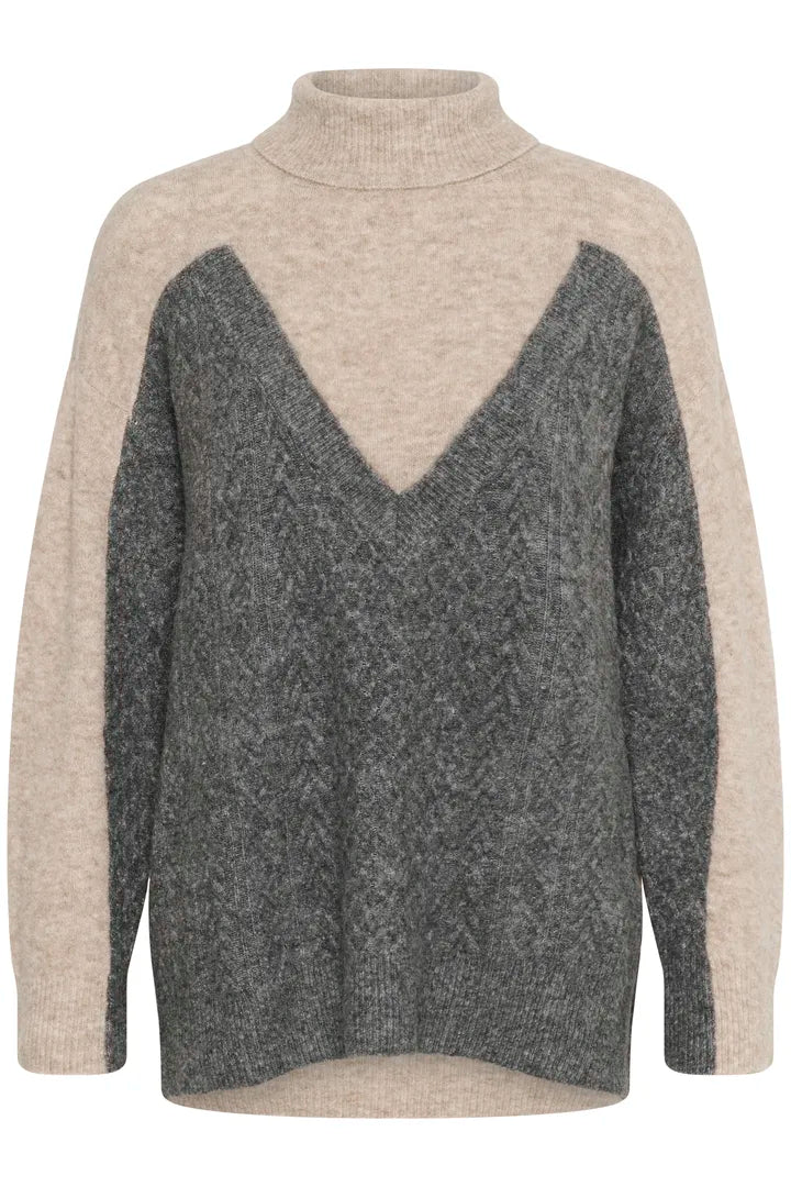 Myttah Pullover, Grey and Beige Melange image 4