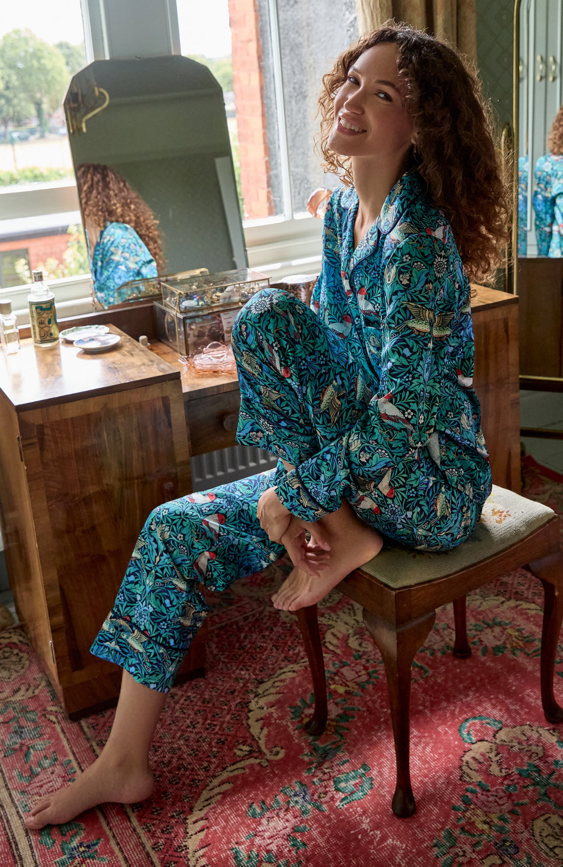 Maggie Satin Pyjamas, William Morris print image 1