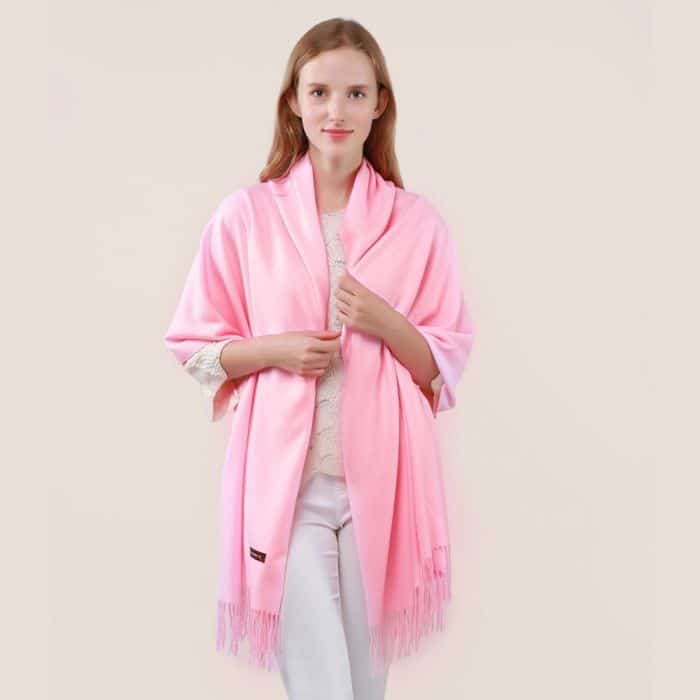 Tasselled Pashmina, Blush Pink image 0