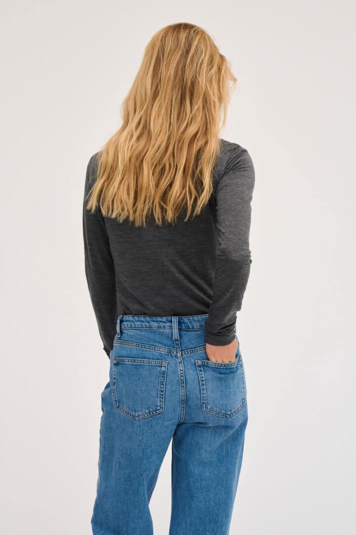 Rollneck Top, Dark Grey Melange image 3