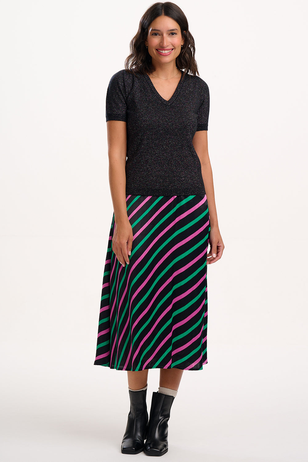 Blossom Knit Top, Black, Rainbow Sparkle image 3