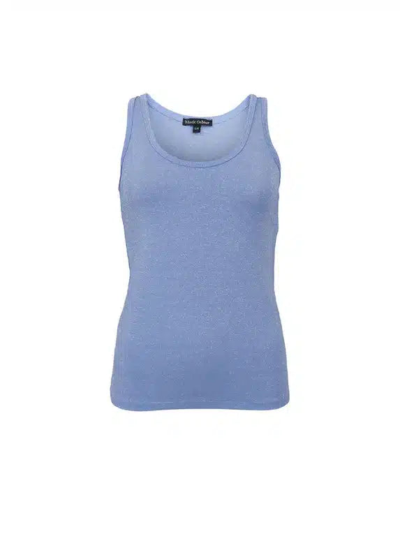 Faye Lurex Vest Top, Light Blue colour image 2