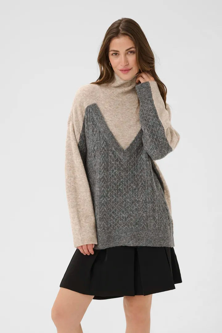 Myttah Pullover, Grey and Beige Melange image 0