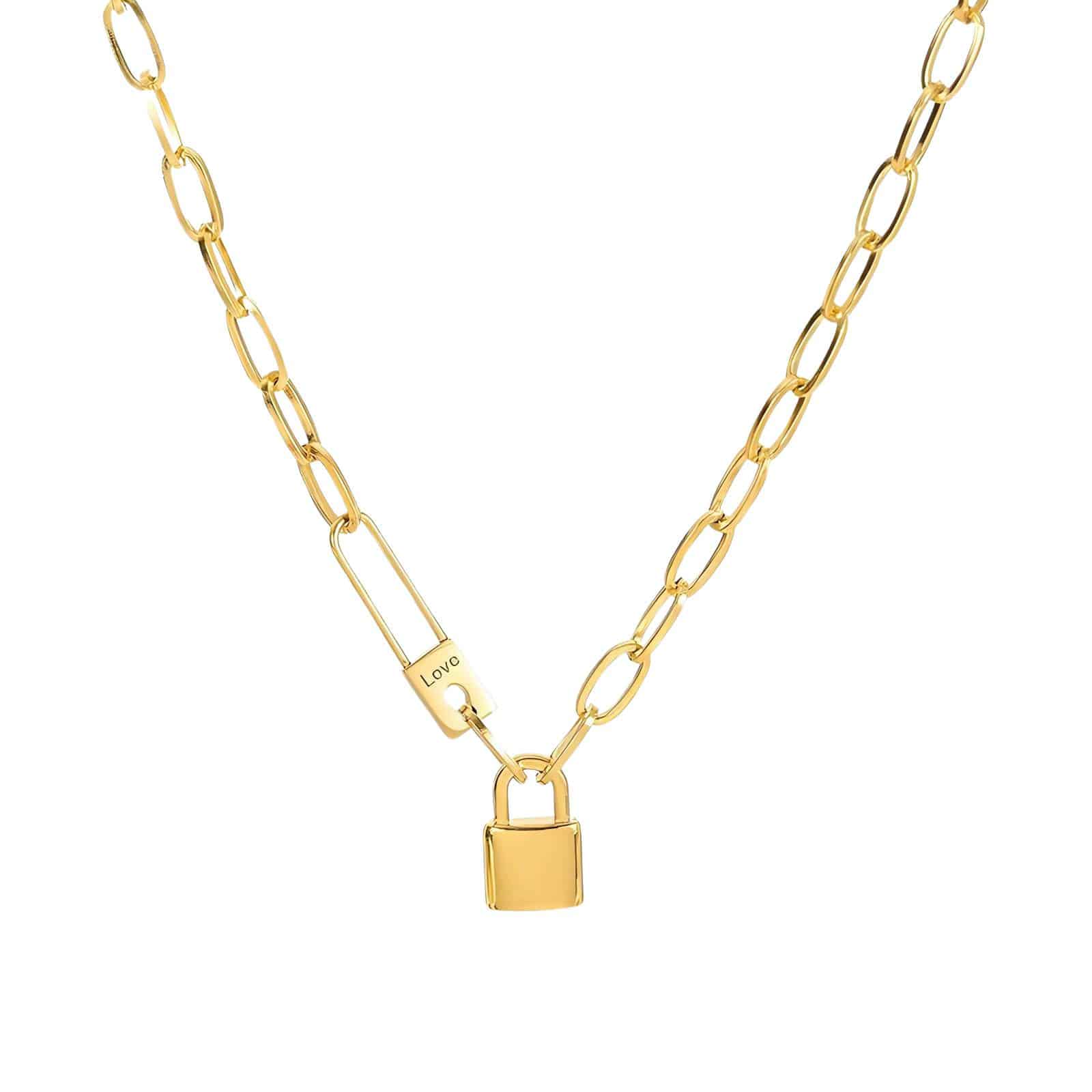 Gold-Plated Love Lock Necklace image 0