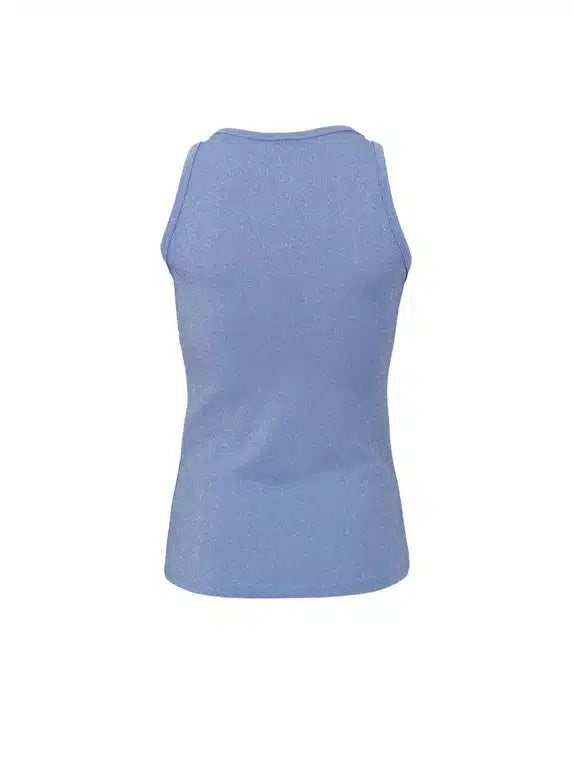 Faye Lurex Vest Top, Light Blue colour image 3