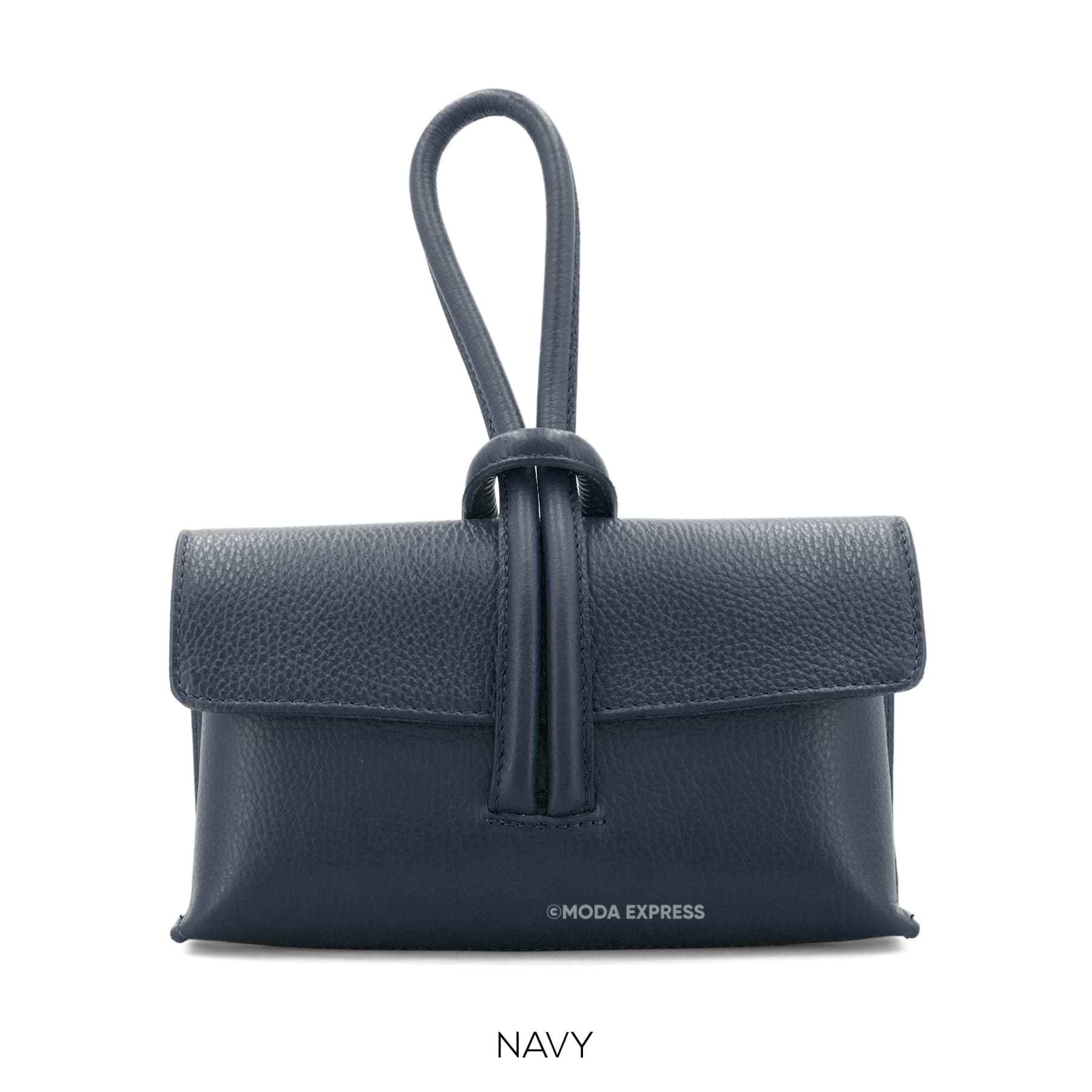 Leather Loop Bag, Navy image 2