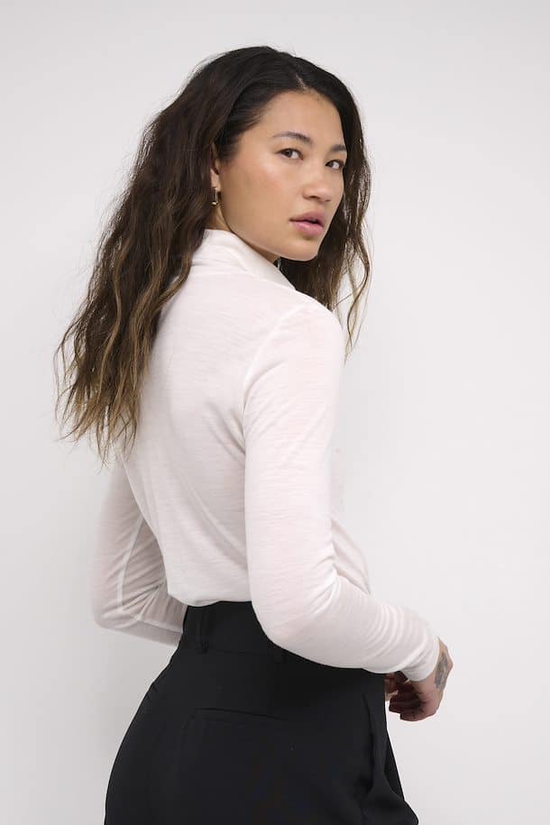 Rollneck Top, Off-White image 3