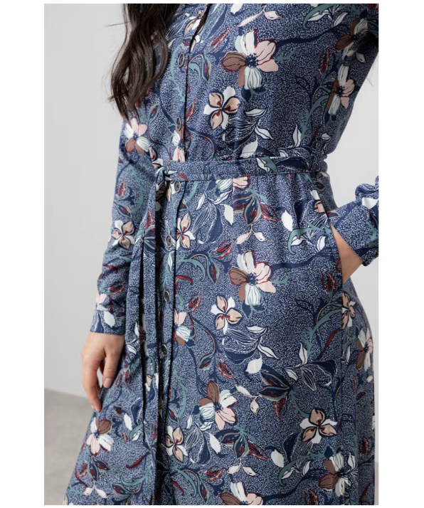 Anya Midi Shirt Dress, Shibori, Navy image 3