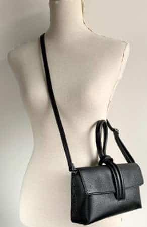Leather Loop Bag, Black image 2