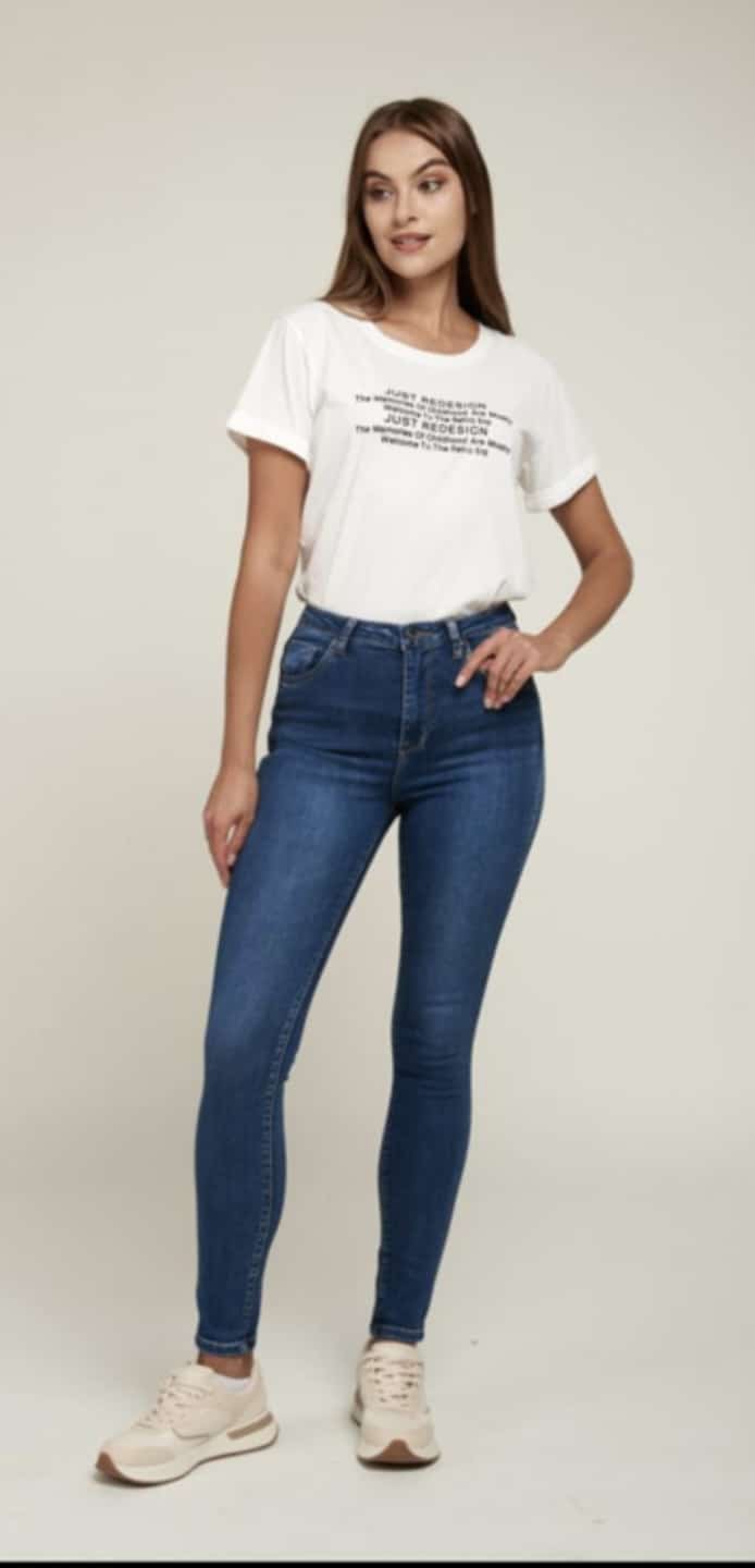 Maya Stretch Jean, High Waist, Indigo Blue image 1