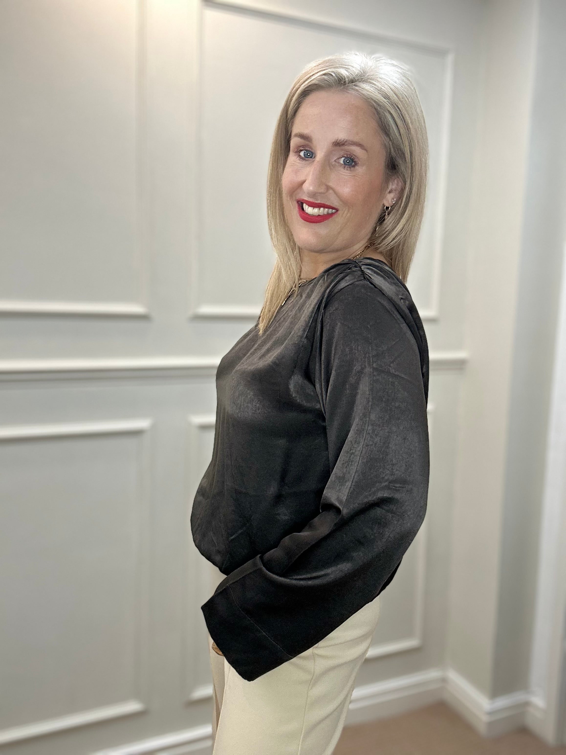 Estelle Wrap Blouse, Espresso image 1