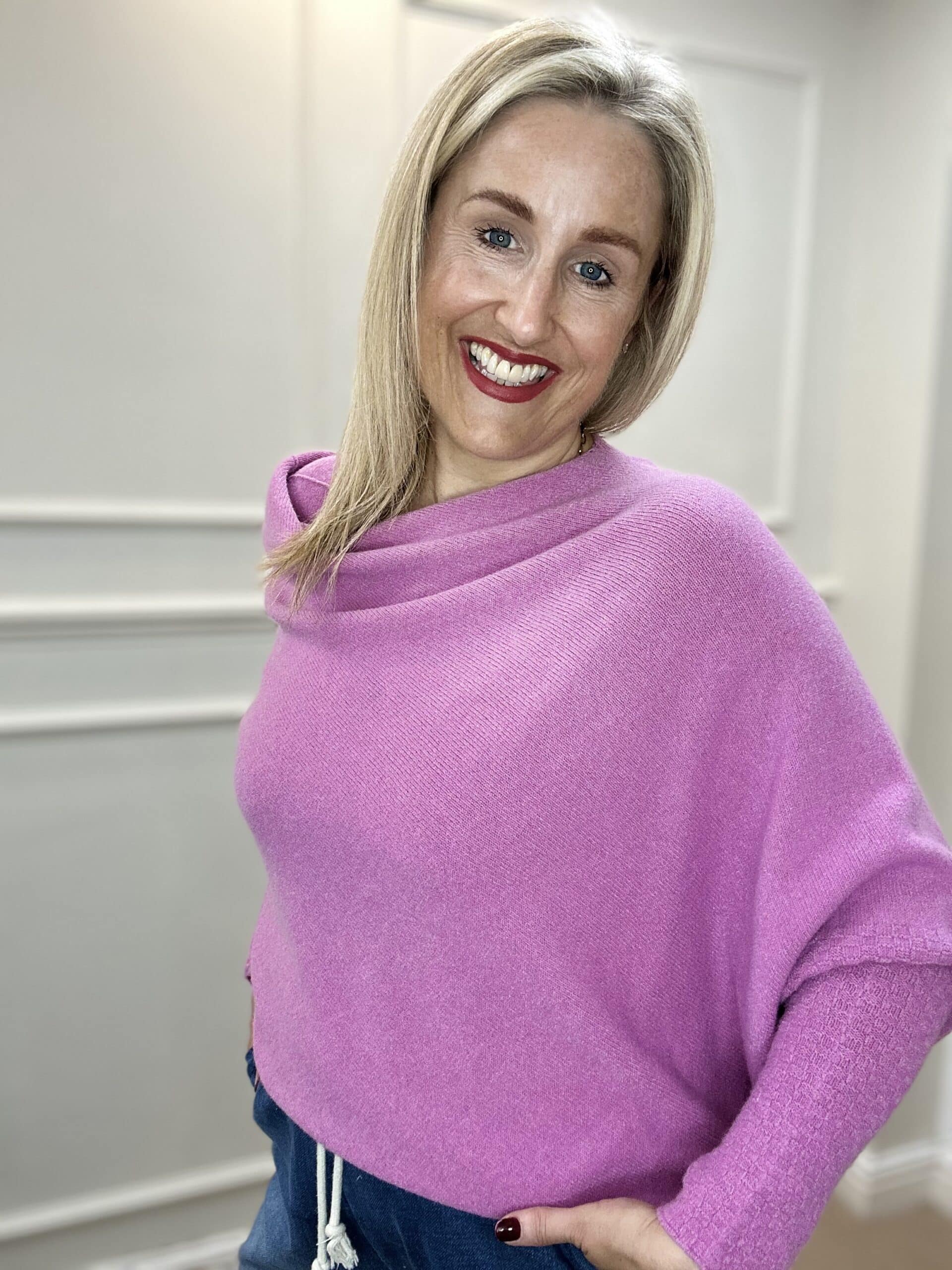 Asymmetric Knit, Heather image 1