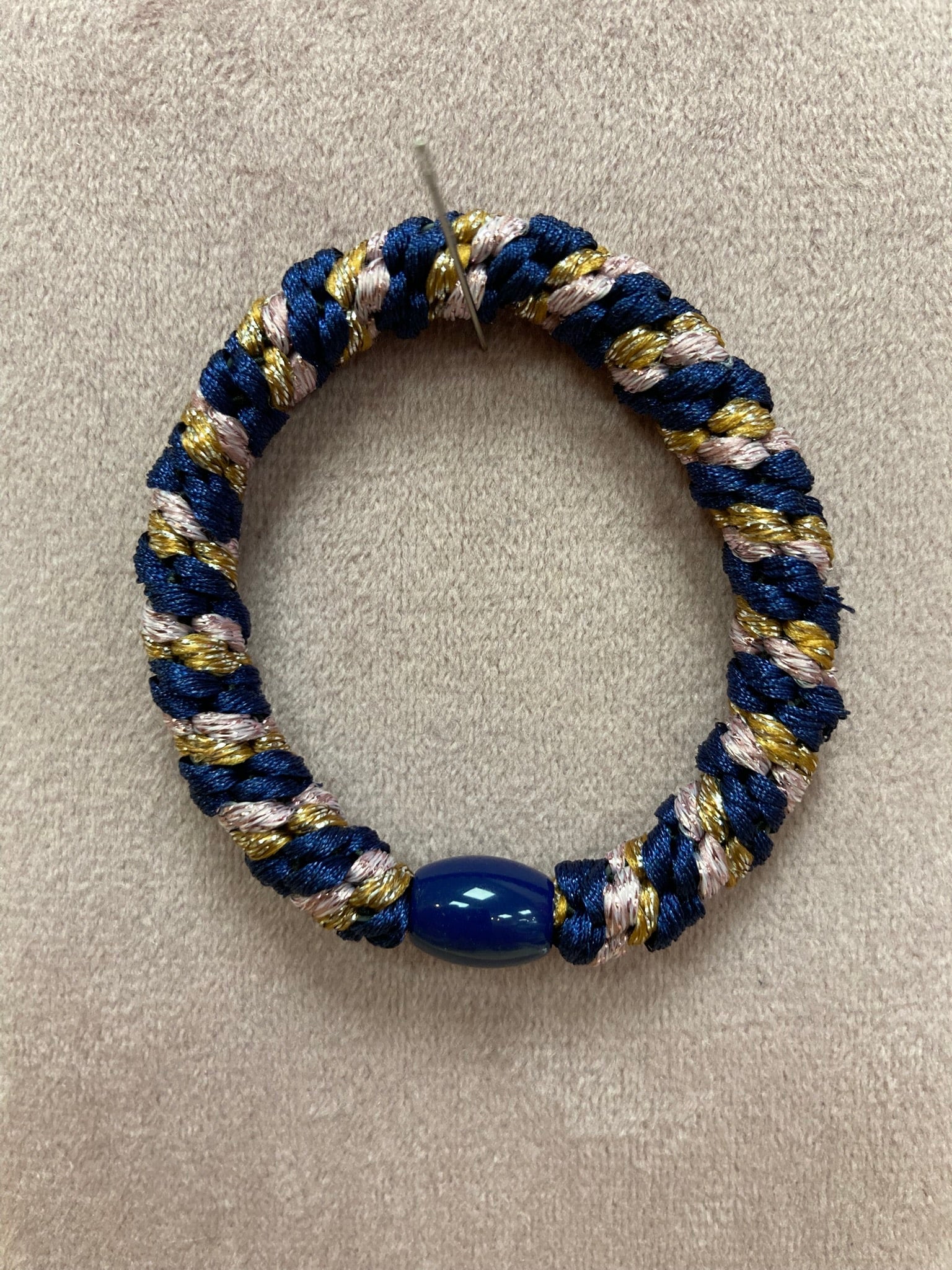 Kally Hair/Bracelet Elastic, Dark Blue / Rose image 0