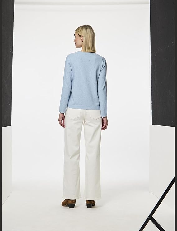 Bree O-Neck Jumper, Cashmere Blue Melange image 2
