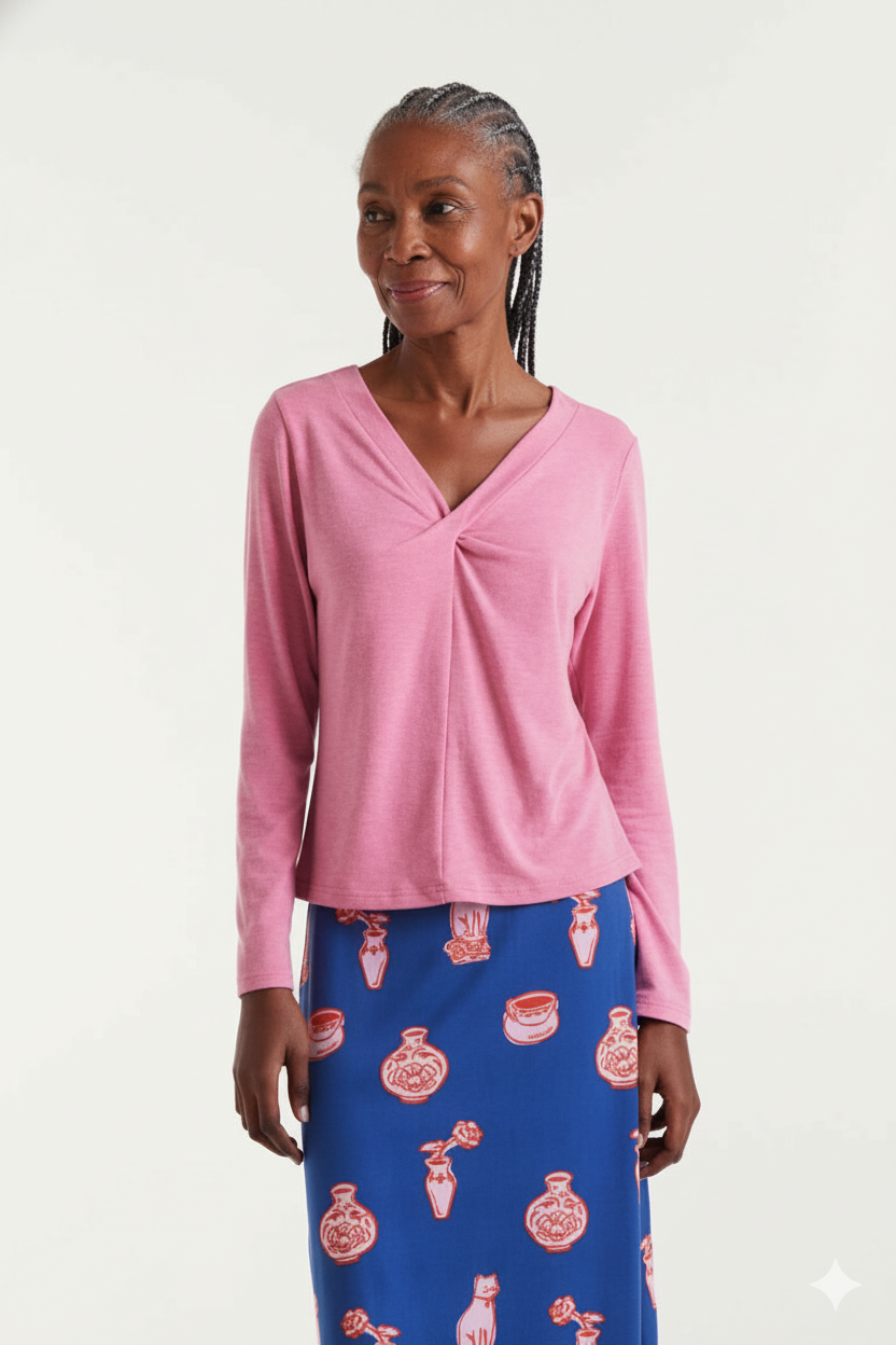 Amalia Long Sleeve Top, Pink image 0