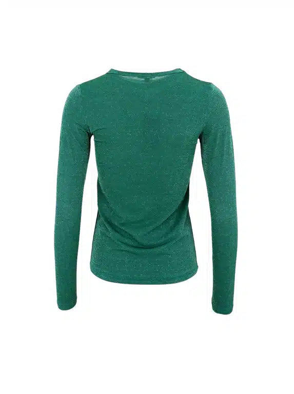 Faye Lurex Long-Sleeved Top, DarkGreen colour image 1