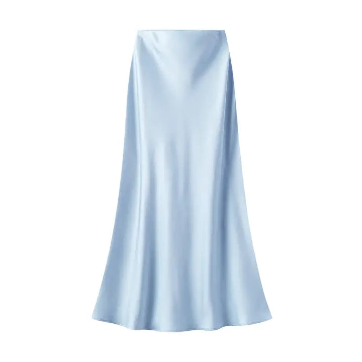 Satin Slip Skirt, Baby Blue image 2