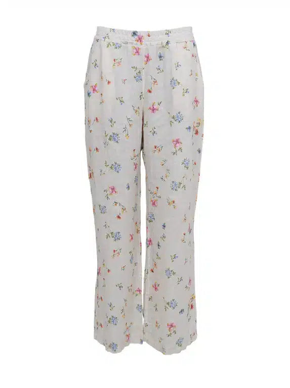 Melina Linen Pant, Flower print image 1