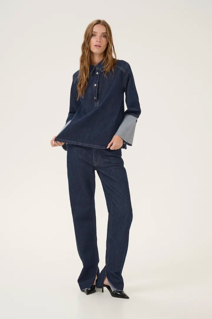 Abina Boxy Blouse, Indigo image 2