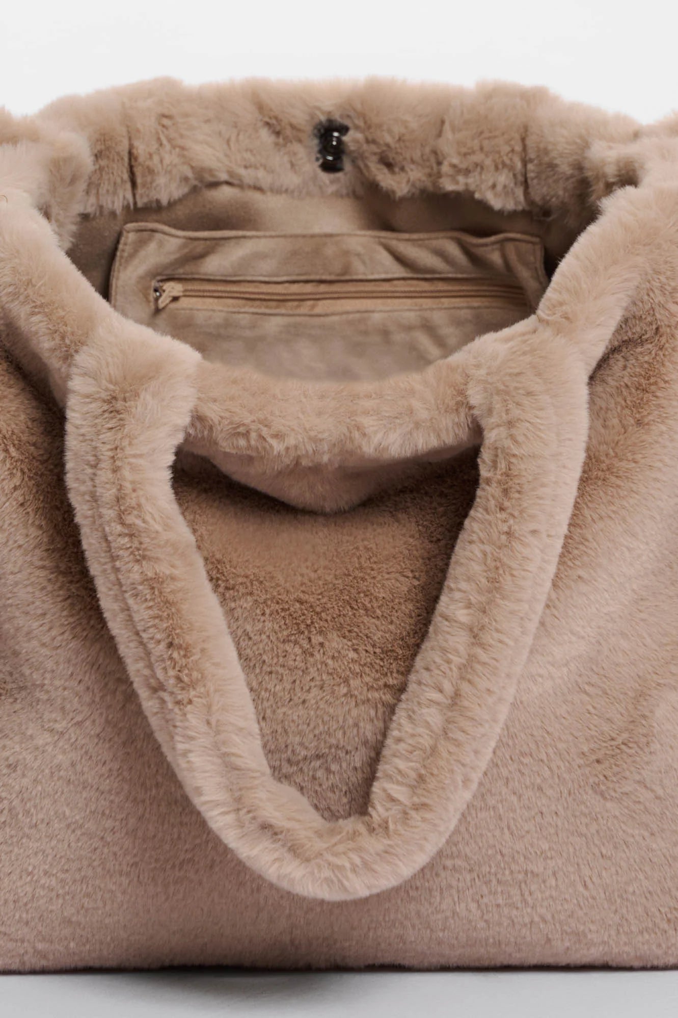 Daan Faux Fur Big Shopper Bag, Oat image 2