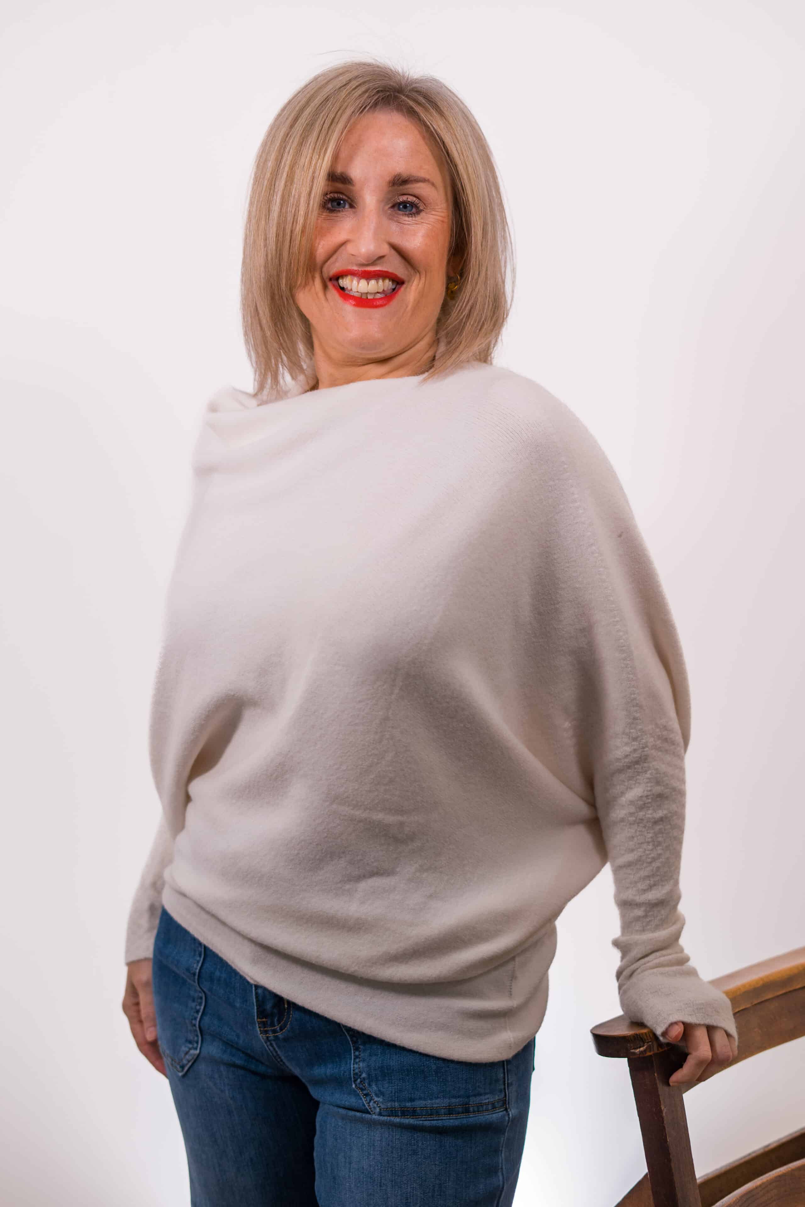 Asymmetric Knit, Cream image 0