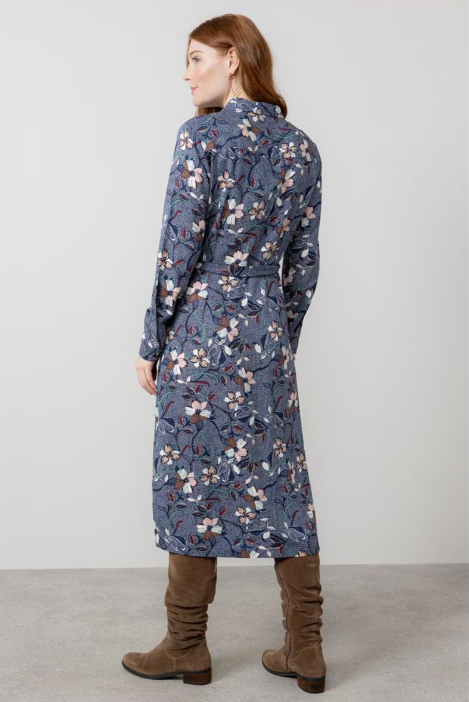 Anya Midi Shirt Dress, Shibori, Navy image 1