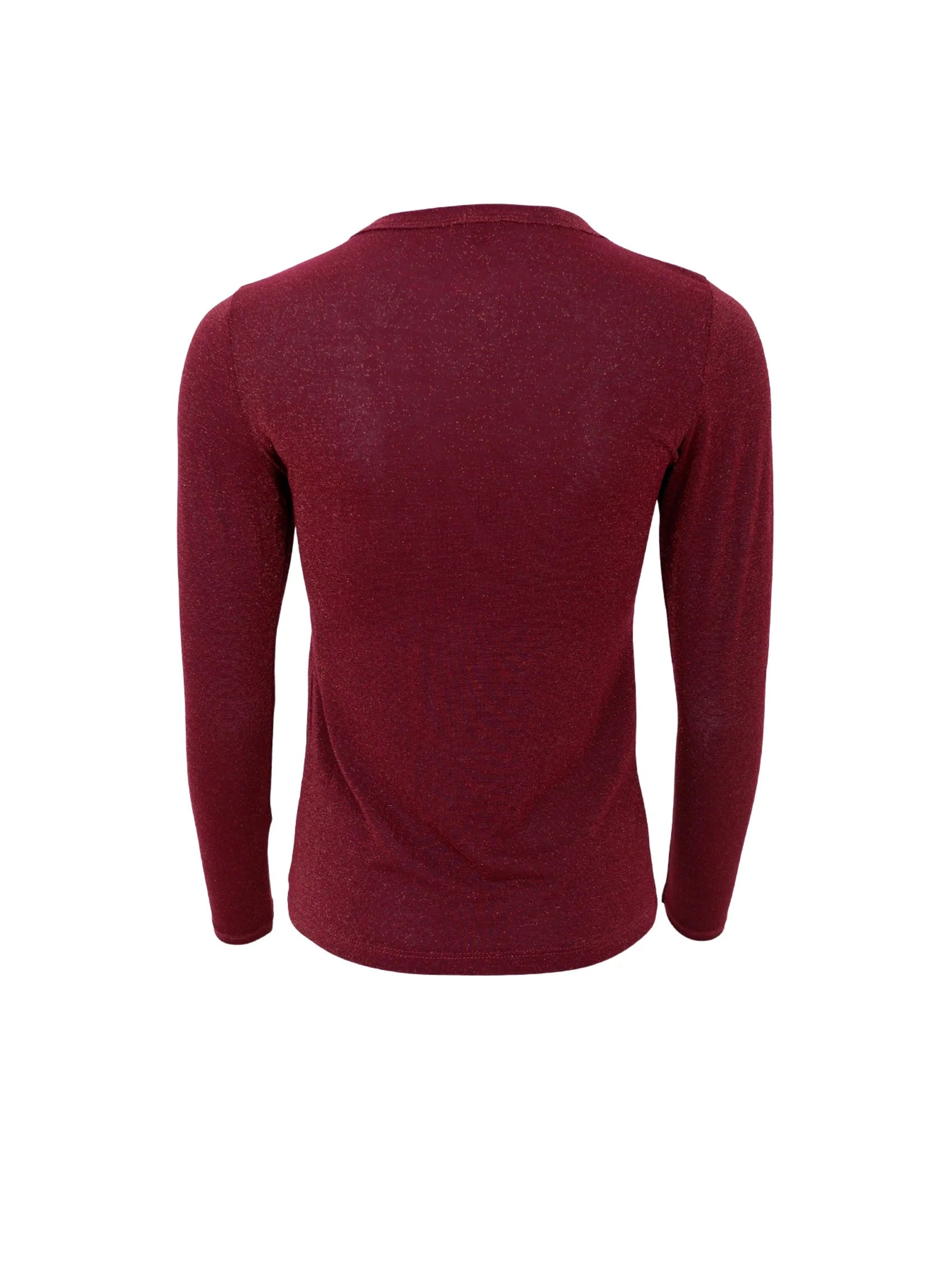 Faye Lurex Long-Sleeved Top, Plum colour image 1