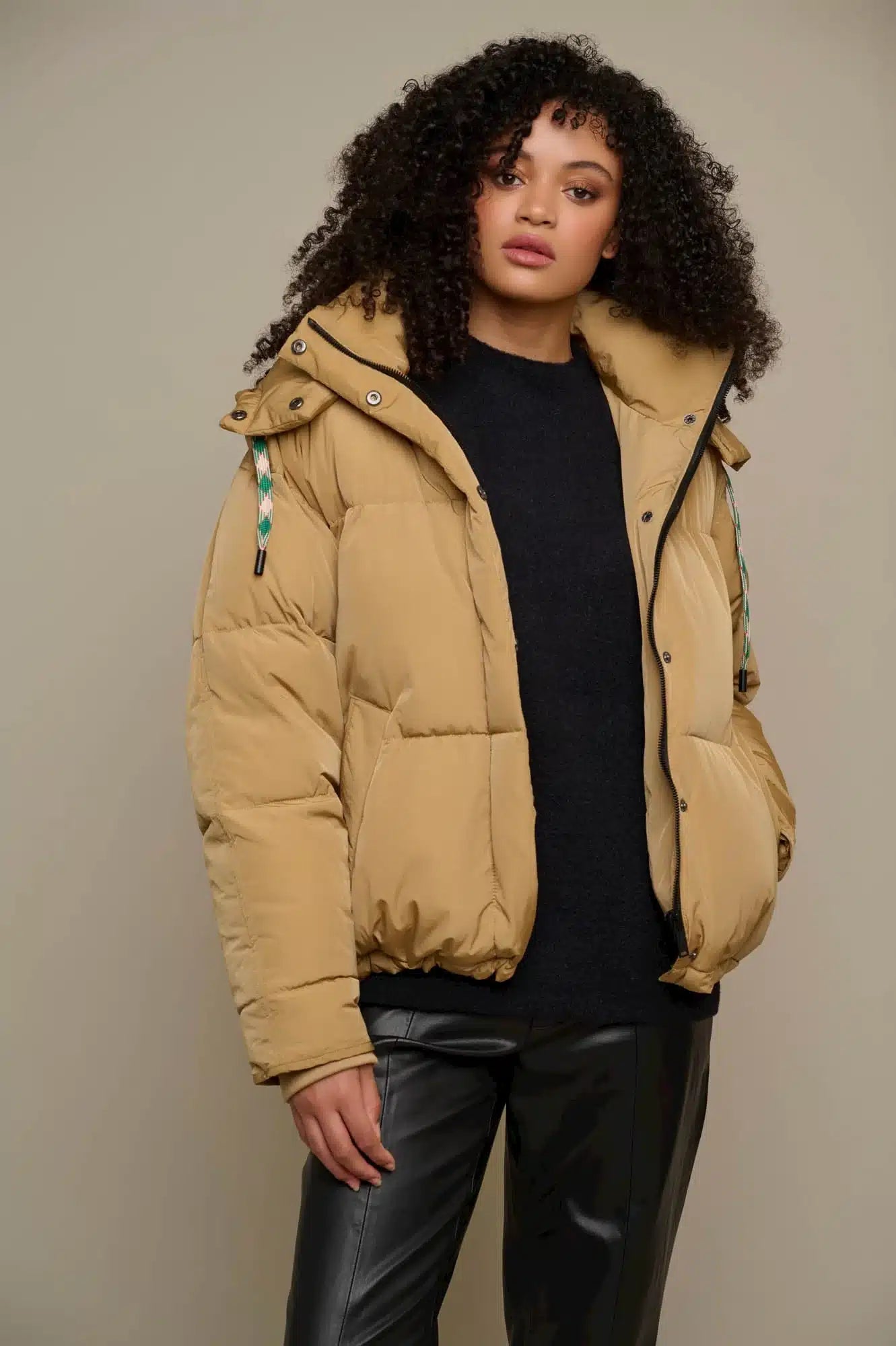 Jola Coat with detachable skirt, Black image 3