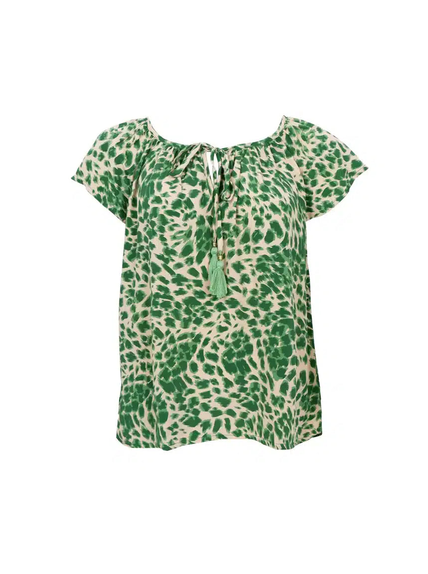 Luna Dana Blouse, Green Leo image 1