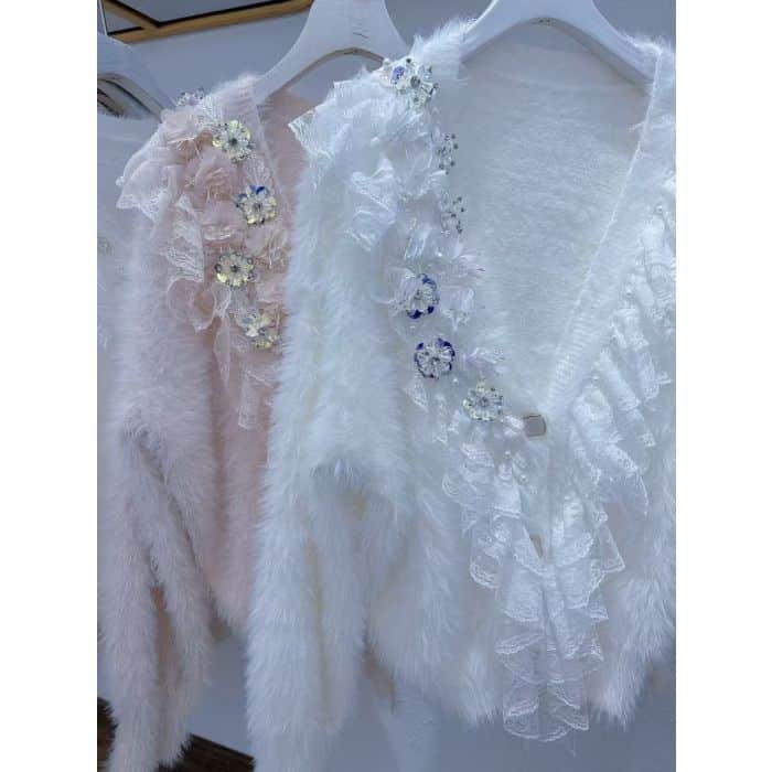 Brita Cardigan, Pink with Sparkling Flowers image 1