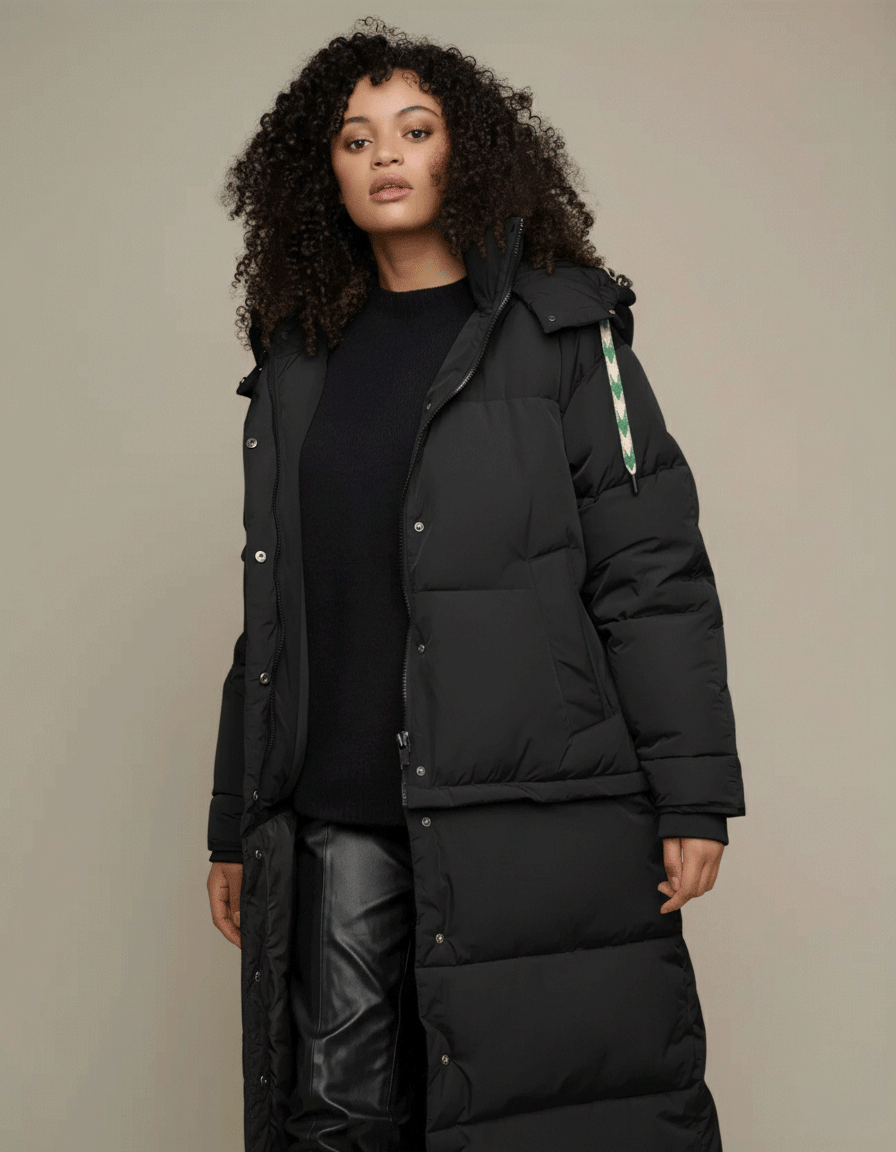 Jola Coat with detachable skirt, Black image 0