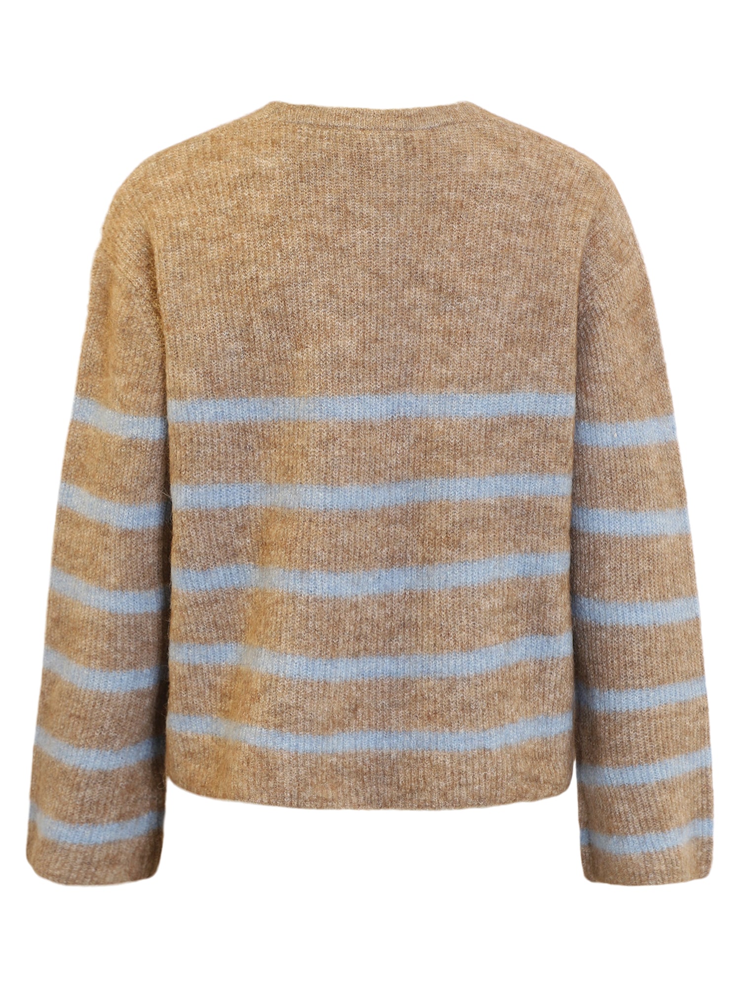 Carys Jumper, Taupe with Blue image 2