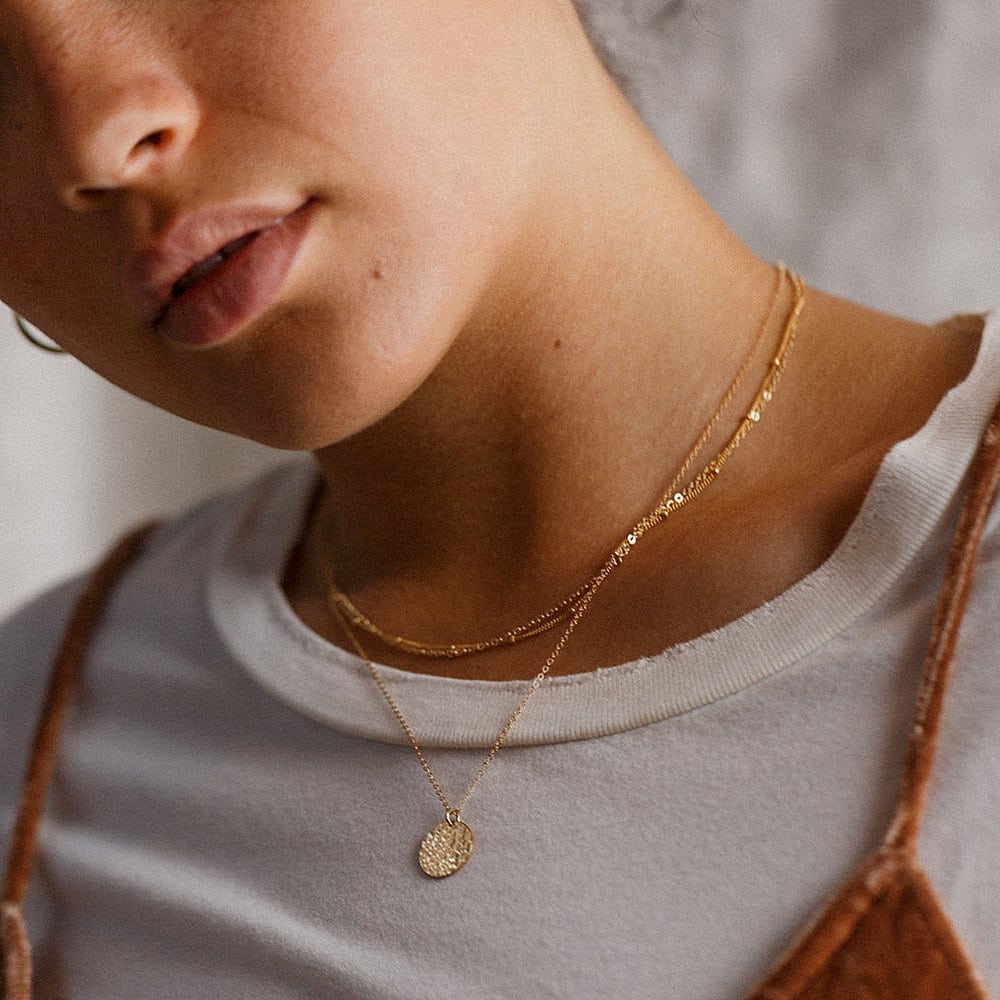 Gold-Plated Greek Disc Necklace image 2